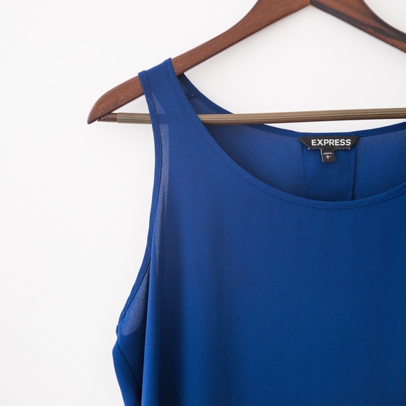 Express Tops - Express Blue Back Cutout Tank